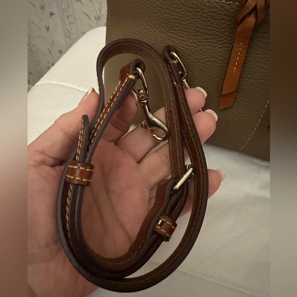 Dooney & Bourke Taupe Leather Handbag - Picture 4 of 15